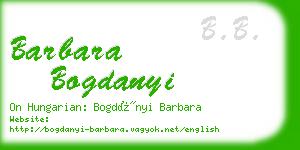 barbara bogdanyi business card